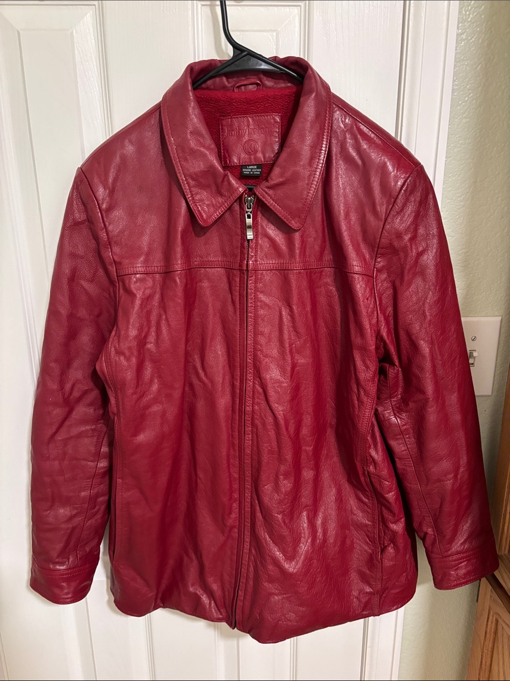 kathy ireland Red Leather Jacket